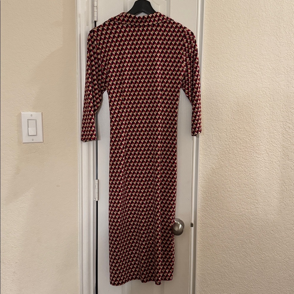 Emma & Michelle Wrap Dress Red/Black Sz S - Picture 3 of 4